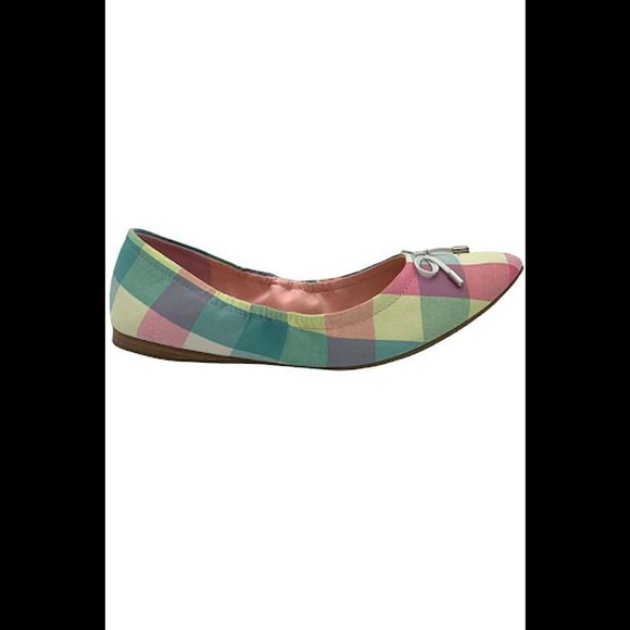 Isaac Mizrahi Live! Shoes - Isaac Mizrahi Plaid Ballet Flats with Bow Pink Multi - Medium